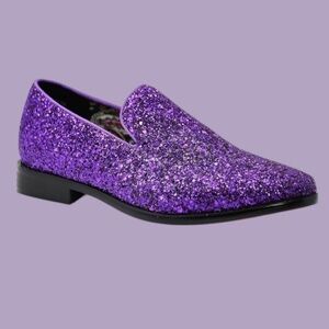 NEW Men's  Glitter Dress Loafers Slip On Shoes Classic Tuxedo Dress Shoes 9